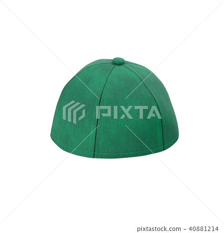 green jeans cap on white 40881214