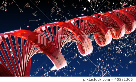 Background with rotating abstract DNA. 3D rendering 40881306