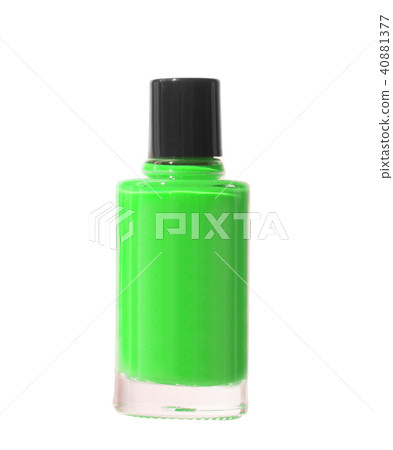 Green nail polish isolated on a white background 40881377
