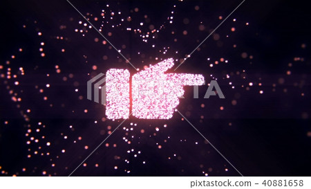 Abstract flying flickering particles turn into a hand sign. 3D rendering 40881658