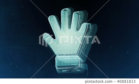 Abstract hand sign with blue background. 3D rendering Abstract hand sign with blue background. 3D rendering 40881813