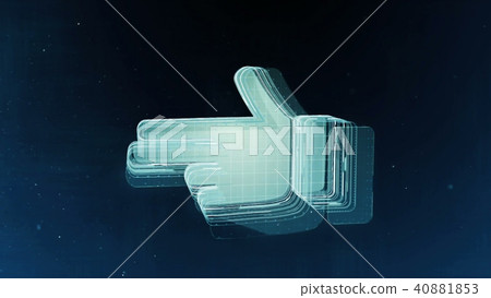 Abstract hand sign with blue background. 3D rendering 40881853