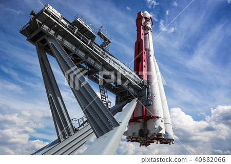 space rocket on launch pad 40882066