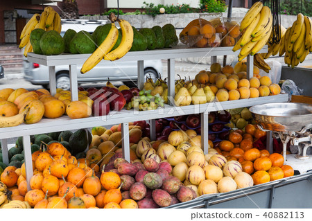 tropical fruits at market 40882113