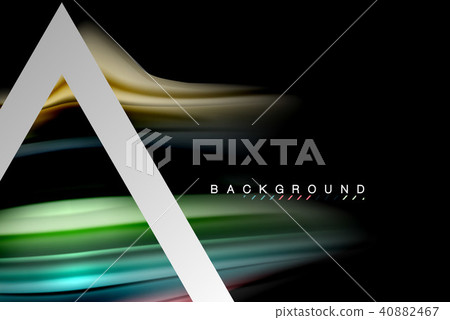 Liquid fluid colors holographic design with metallic style line shape 40882467