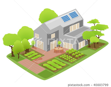 Green Sustainable House Illustration 40883799