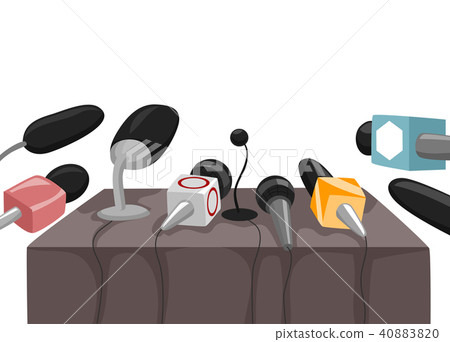 Microphones Table Illustration Microphones Table Illustration 40883820