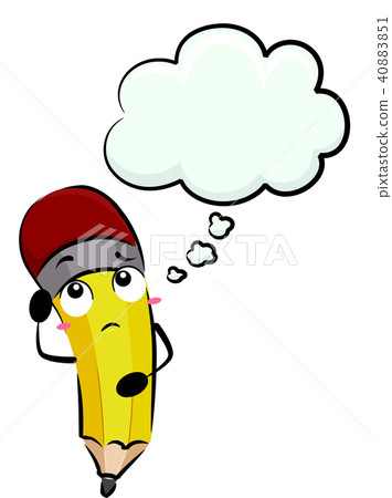 Mascot Pencil Think Speech Cloud Illustration Mascot Pencil Think Speech Cloud Illustration 40883851