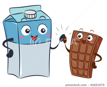 Mascot Milk Chocolate High Five Illustration 40883879