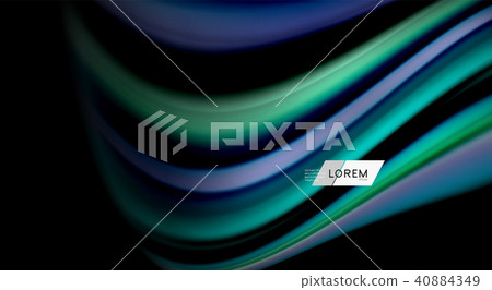 Fluid rainbow colors on black background, vector wave lines and swirls Fluid rainbow colors on black background, vector wave lines and swirls 40884349