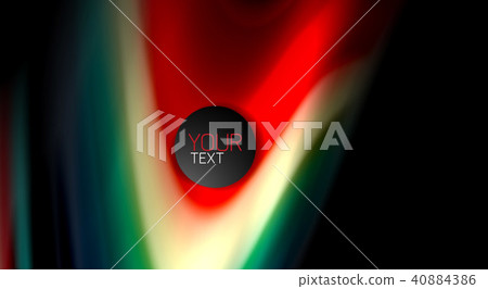 Fluid rainbow colors on black background, vector wave lines and swirls 40884386