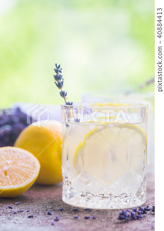 Lemonade with lemons and lavender Lemonade with lemons and lavender 40884413