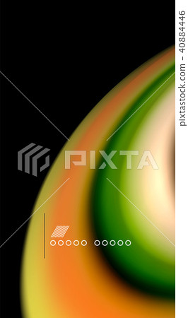 Fluid rainbow colors on black background, vector wave lines and swirls 40884446