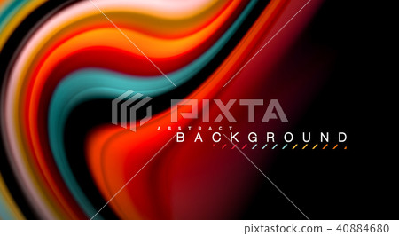 Fluid rainbow colors on black background, vector wave lines and swirls 40884680