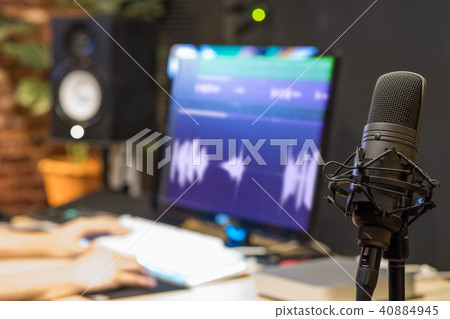 microphone in sound editing studio 40884945