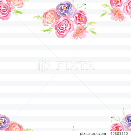 Hand-painted watercolor floral rose Pattern 40885330