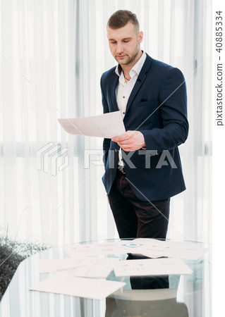 business man read document office executive work 40885334