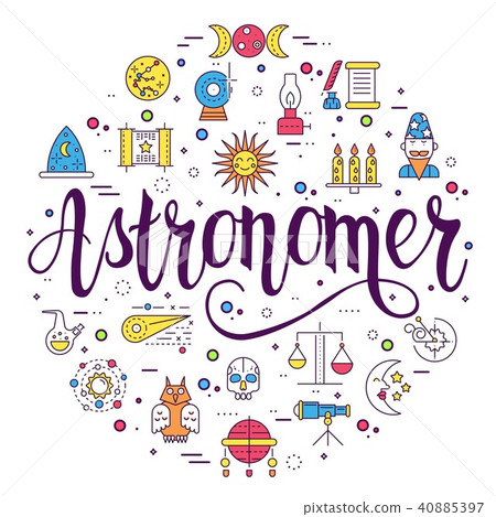Astrology house line icons design illustration 40885397