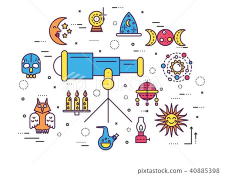 Astrology house  line icons design illustration 40885398