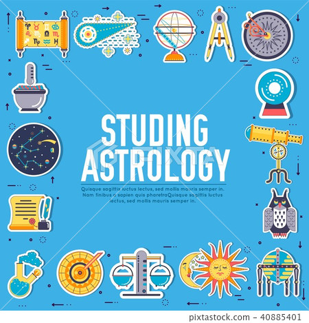 Astrology house icons design illustration set. 40885401