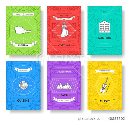 Premium Country Austria vector brochure cards  40885502