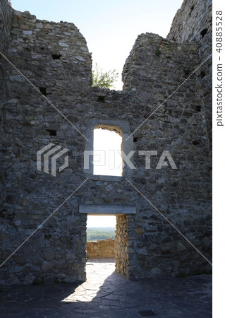 Grass growing in the old castle 40885528