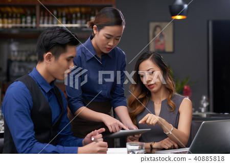 Discussing menu Discussing menu 40885818