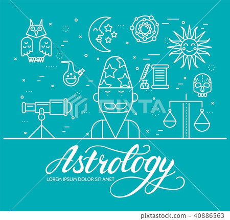 Astrology house line icons design illustration Astrology house line icons design illustration 40886563
