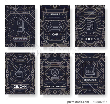 Premium quality auto service vector brochure cards 40886963