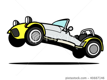 Light weight sports car yellow two-tone jumping car illustration Light weight sports car yellow two-tone jumping car illustration 40887146