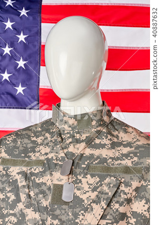 Prideful american soldier concept. 40887632