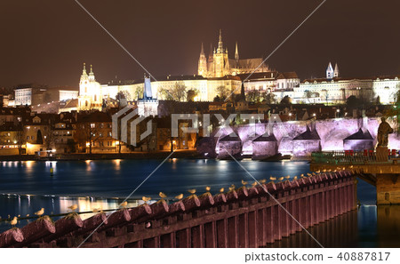 Charles Bridge at night. Prague. Czech Republic 40887817