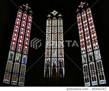 Stained Glass window in St. Vitus Cathedral,Prague 40888267