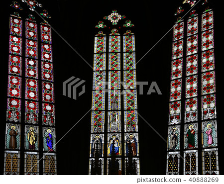 Stained Glass window in St. Vitus Cathedral,Prague 40888269
