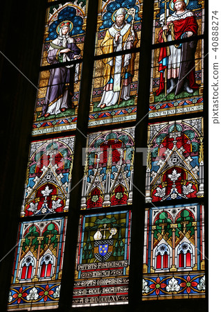 Stained Glass window in St. Vitus Cathedral,Prague 40888274