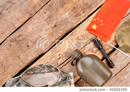 Clothes and accessories of chinese soldier. Clothes and accessories of chinese soldier. 40888389