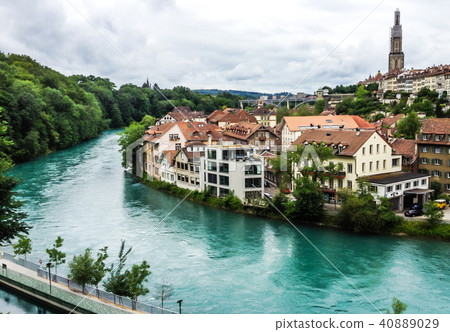 Panorama view of Berne old town from rose garden Panorama view of Berne old town from rose garden 40889029