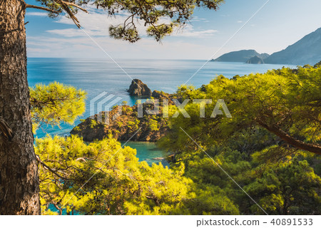 Beach at Mediterranean sea. Antalya, Turkey 40891533