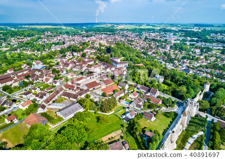Aerial view of Provins, a town of medieval fairs and a UNESCO World Heritage Site in France Aerial view of Provins, a town of medieval fairs and a UNESCO World Heritage Site in France 40891697