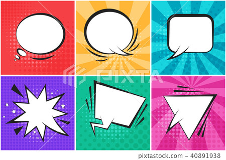 Set of bright color retro comic speech bubbles - Stock Illustration ...
