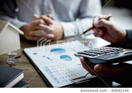 Real estate broker agent being analysis and making the decision 40892146