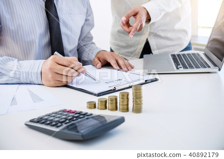 Real estate broker residential agent being analysis and making t 40892179