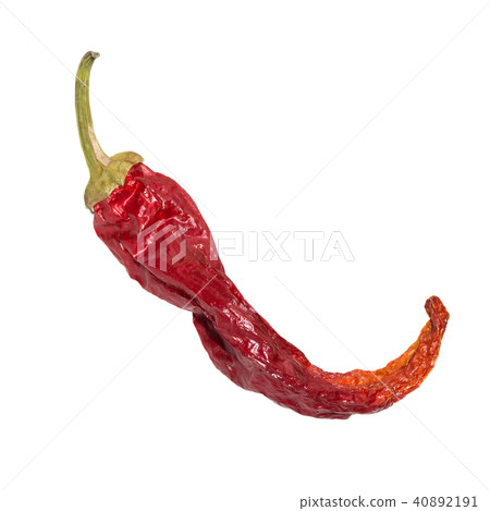 Dry chili pepper isolated. Dried vegetable. Dry chili pepper isolated. Dried vegetable. 40892191