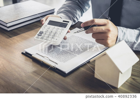 Businessman or lawyer accountant working financial investment on 40892336