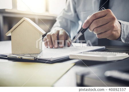 Businessman or lawyer accountant working financial investment on 40892337