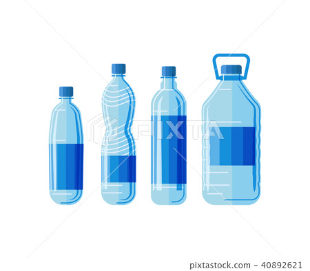 Plastic bottles set on white background. Plastic bottles set on white background. 40892621