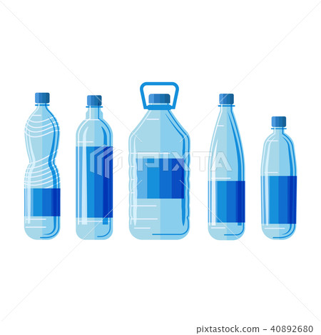 Plastic bottles set on white background.  40892680
