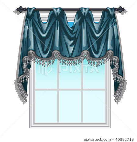 The ornate curtain in the interior. Vector illustration. The ornate curtain in the interior. Vector illustration. 40892712