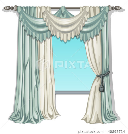 The ornate curtain in the interior. Vector illustration. The ornate curtain in the interior. Vector illustration. 40892714