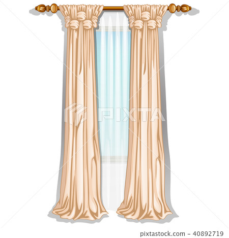 The ornate curtain in the interior. Vector illustration. The ornate curtain in the interior. Vector illustration. 40892719